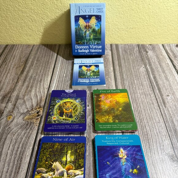 ANGEL 78-Card Deck and Guidebook Tarot Cards D. Virtue & R, Valentine - Picture 1 of 11